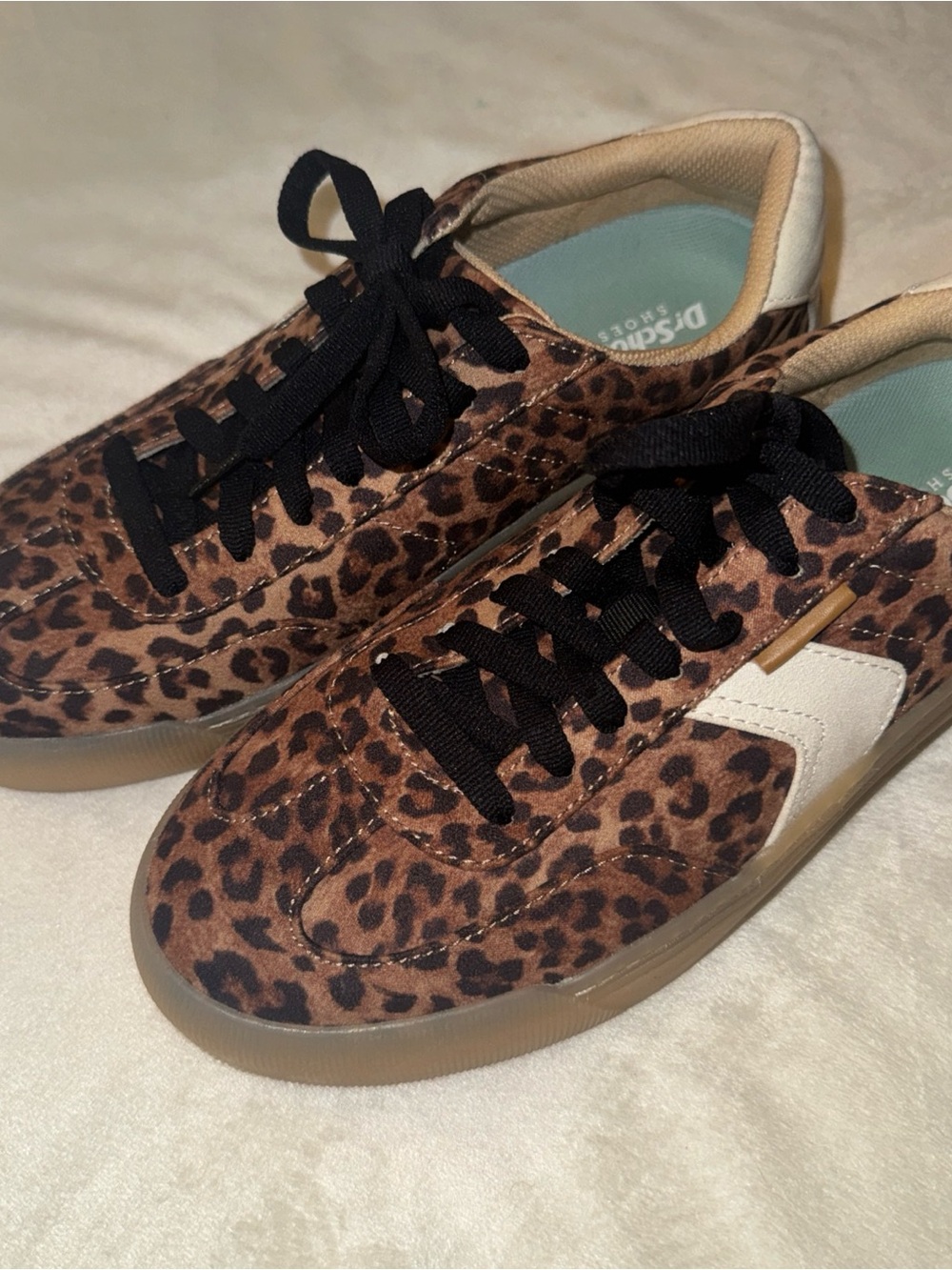 Dr. Scholl's Leopard Print Sneakers with Black Laces